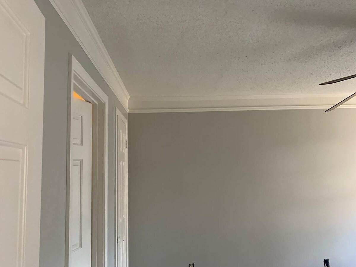 Freshly painted room with crown molding